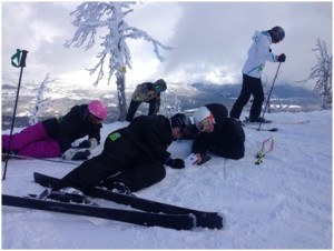 Tess, Max, Jane, Carina, and Catri measuring the elevation and steepness at the top of the Bluebird Chair. Is it work? Is it play? Most days at the Alzar School leave me unsure of the difference.